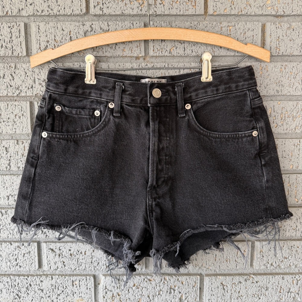 Agolde Denim Shorts Size 24 Distressed 5 Button Closure Cutoffs 90s Rachel Green